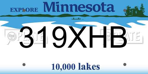 319XHB Minnesota License Plate