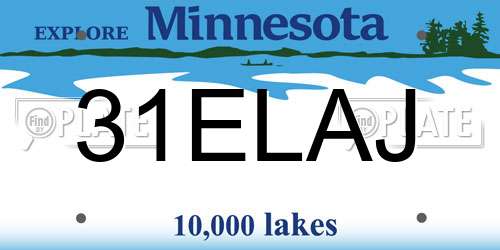 31ELAJ Minnesota License Plate