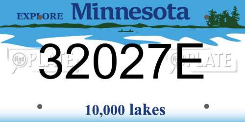 32027E Minnesota License Plate