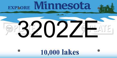 3202ZE Minnesota License Plate