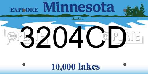3204CD Minnesota License Plate