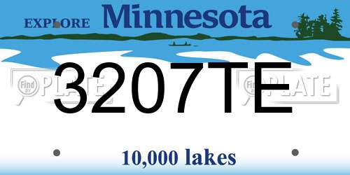 3207TE Minnesota License Plate