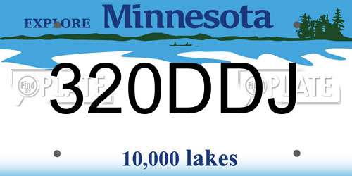 320DDJ Minnesota License Plate
