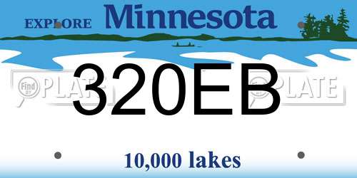 320EB Minnesota License Plate