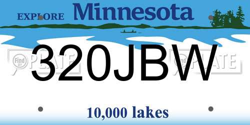 320JBW Minnesota License Plate