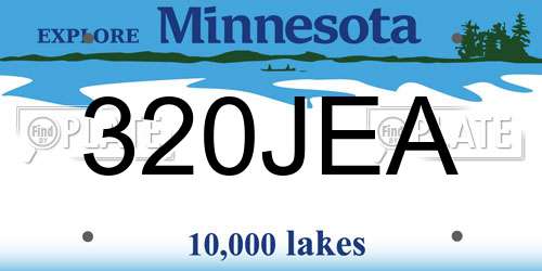 320JEA Minnesota License Plate
