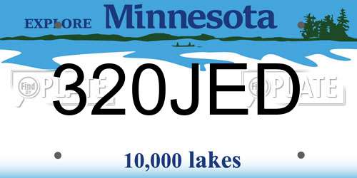 320JED Minnesota License Plate