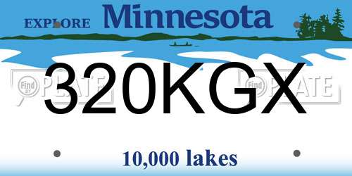 320KGX Minnesota License Plate