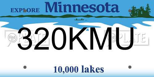 320KMU Minnesota License Plate