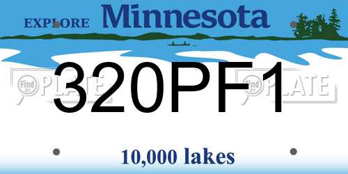 320PF1 Minnesota License Plate