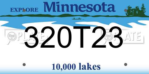 320T23 Minnesota License Plate