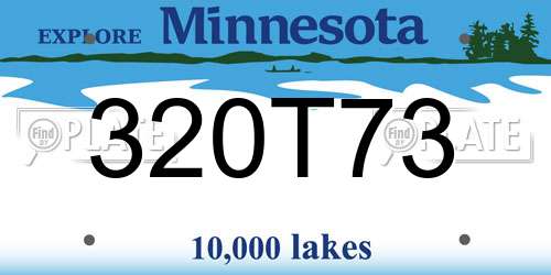 320T73 Minnesota License Plate