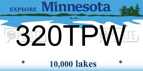 320TPW Minnesota License Plate