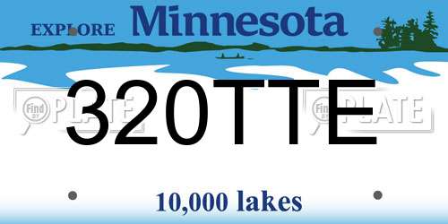320TTE Minnesota License Plate