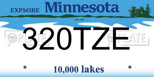 320TZE Minnesota License Plate