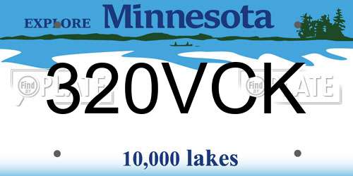 320VCK Minnesota License Plate