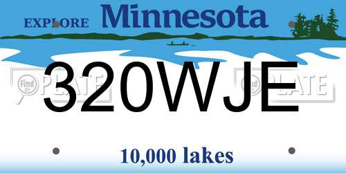 320WJE Minnesota License Plate