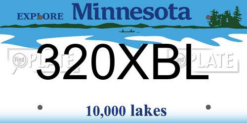 320XBL Minnesota License Plate
