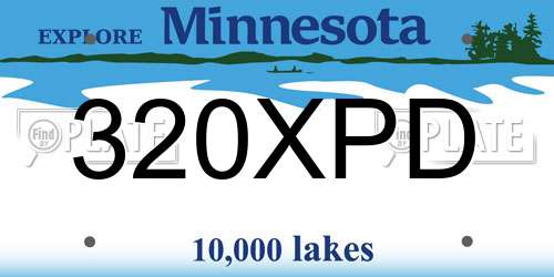320XPD Minnesota License Plate