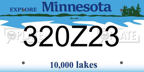 320Z23 Minnesota License Plate