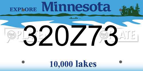 320Z73 Minnesota License Plate