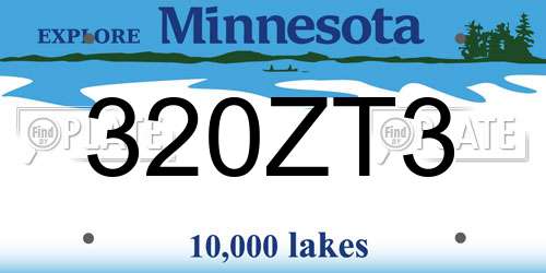 320ZT3 Minnesota License Plate