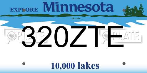 320ZTE Minnesota License Plate
