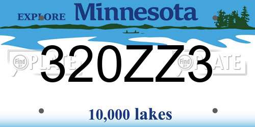 320ZZ3 Minnesota License Plate