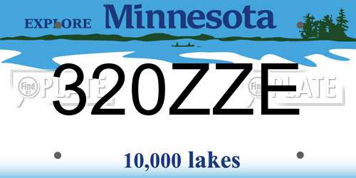 320ZZE Minnesota License Plate