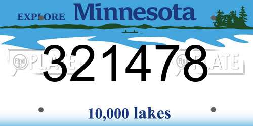 321478 Minnesota License Plate