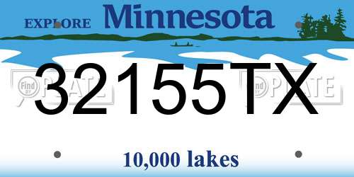 32155TX Minnesota License Plate