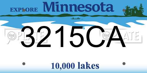 3215CA Minnesota License Plate