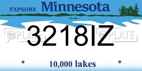 3218IZ Minnesota License Plate