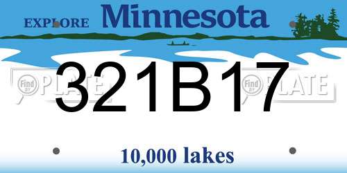 321B17 Minnesota License Plate