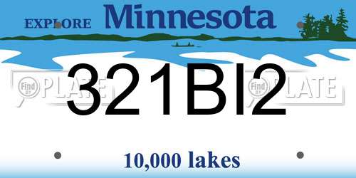 321BI2 Minnesota License Plate