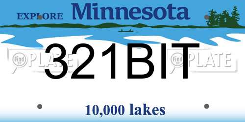 321BIT Minnesota License Plate