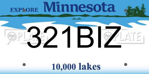 321BIZ Minnesota License Plate
