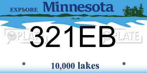321EB Minnesota License Plate