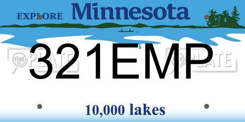 321EMP Minnesota License Plate