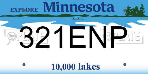321ENP Minnesota License Plate