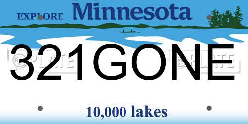 321GONE Minnesota License Plate