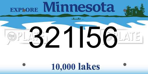 321I56 Minnesota License Plate