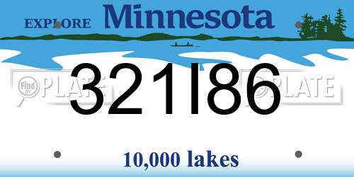 321I86 Minnesota License Plate
