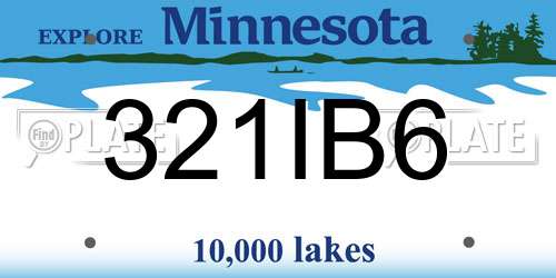 321IB6 Minnesota License Plate