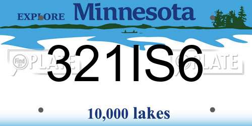 321IS6 Minnesota License Plate
