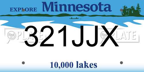 321JJX Minnesota License Plate