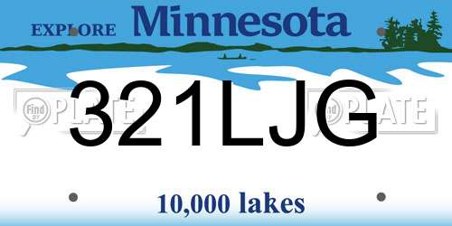 321LJG Minnesota License Plate