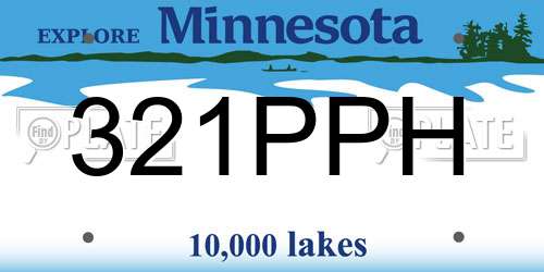 321PPH Minnesota License Plate
