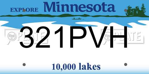 321PVH Minnesota License Plate