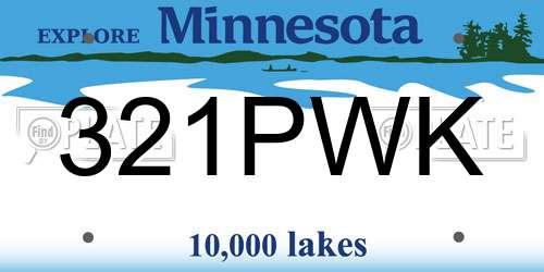 321PWK Minnesota License Plate